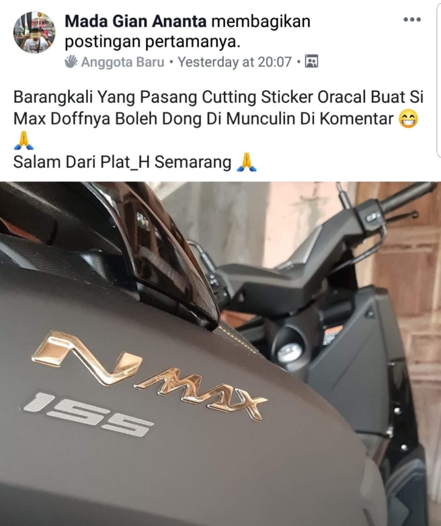Contoh Desain Cutting Sticker Oracal Yamaha Nmax Doff Bikers