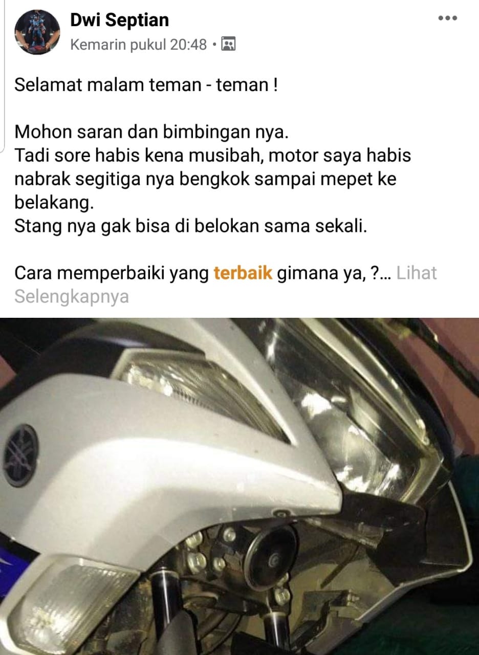 Motor Habis Nabrak Berapa Biaya Perbaikan Segitiga Yamaha Aerox 155? - Bikers Indonesia