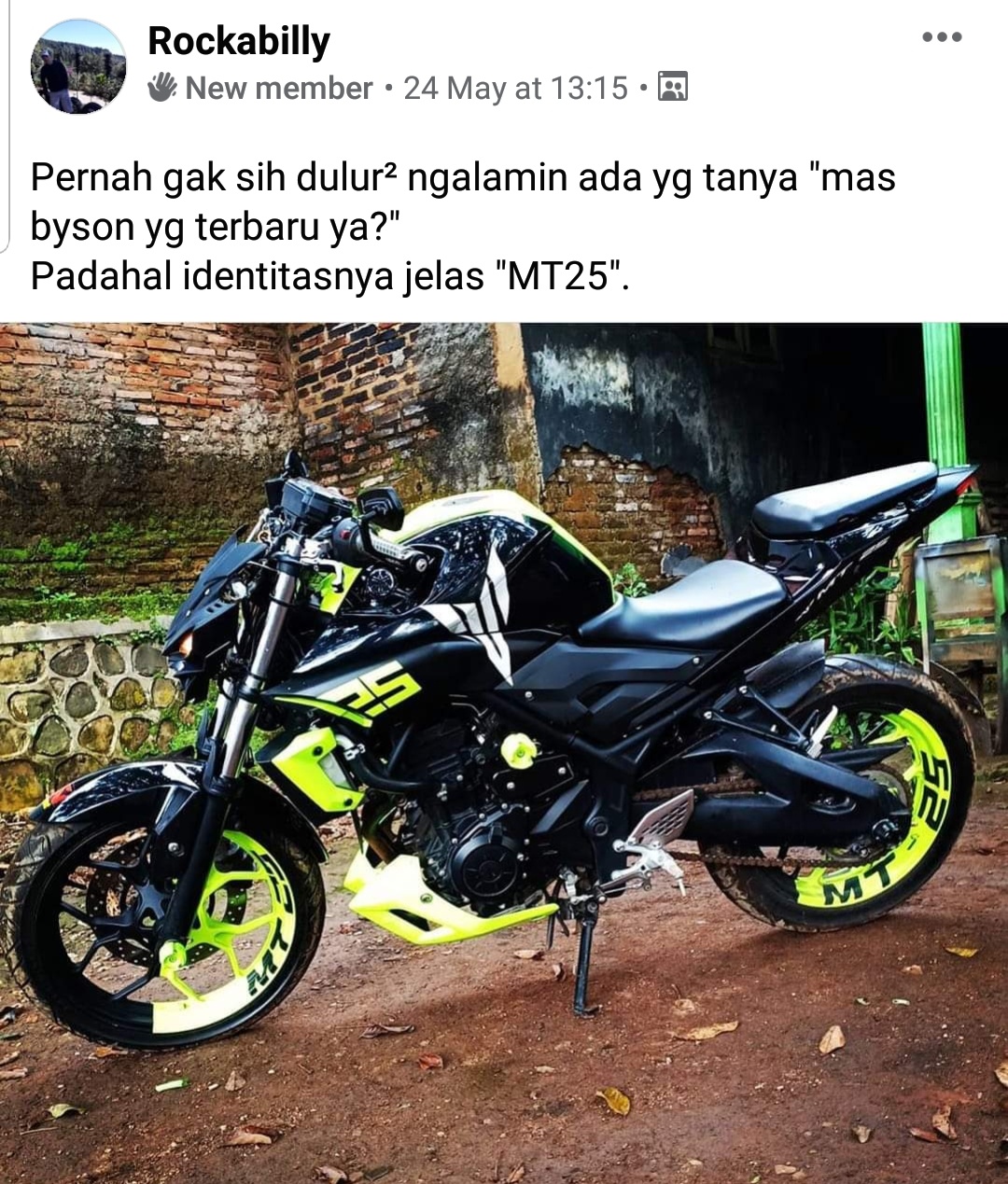 Yamaha MT25 Sering Dibilang Motor Byson Curhat Di Grup Biker Indonesia