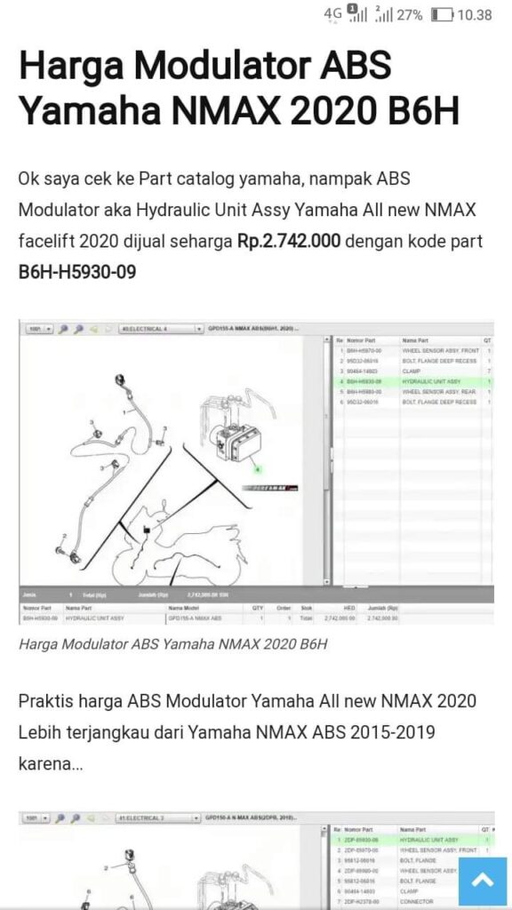 Harga modul abs yamaha nmax