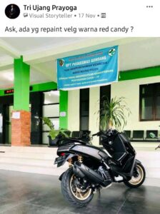 Repaint velg yamaha nmax red candy