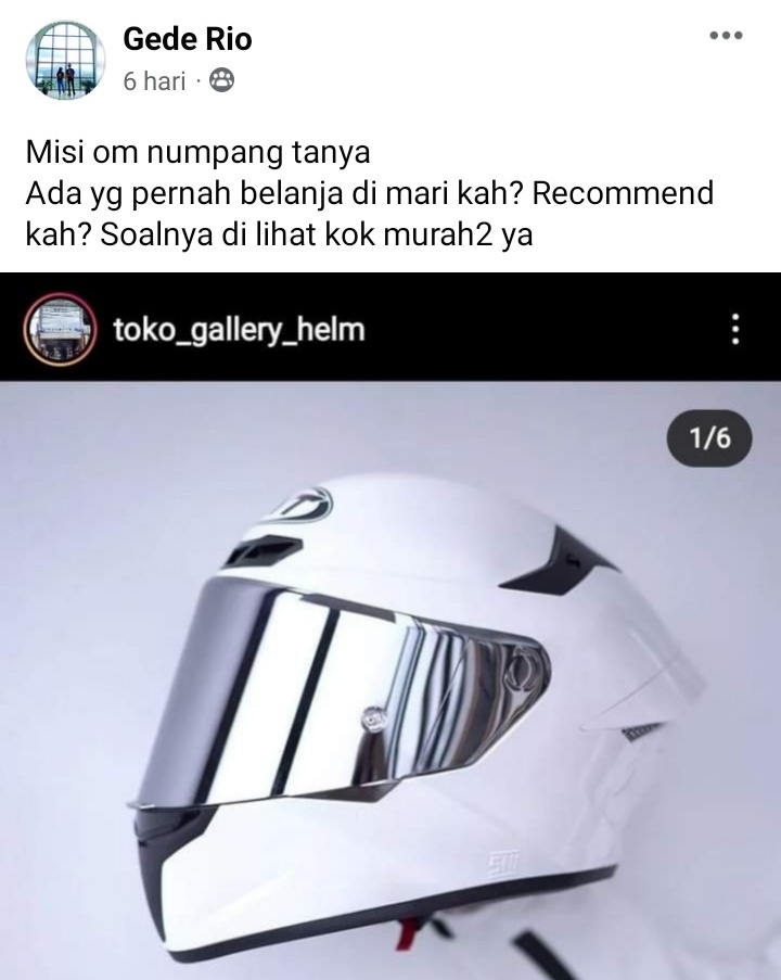Beli helm murah di Instagram